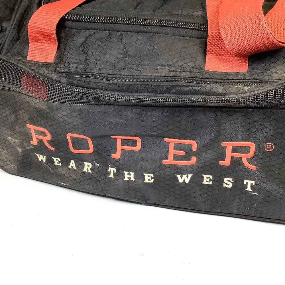 Roper Western Duffle Duffel Bag Black Orange Rodeo Cowboy Gear Gym Wear the West